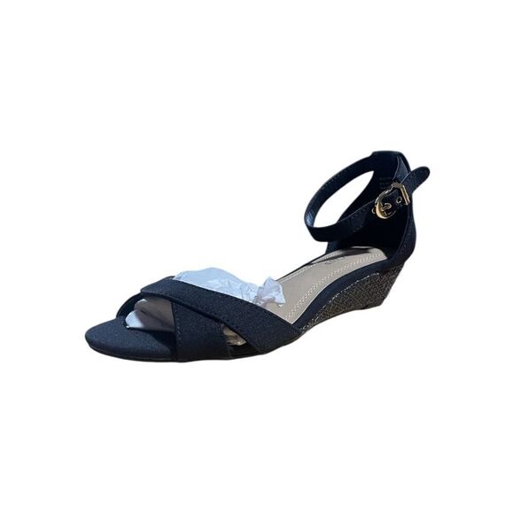 Charter Club Women's Black Gippi Wedge Sandals - Black - 6.5 - Picture 3 of 9
